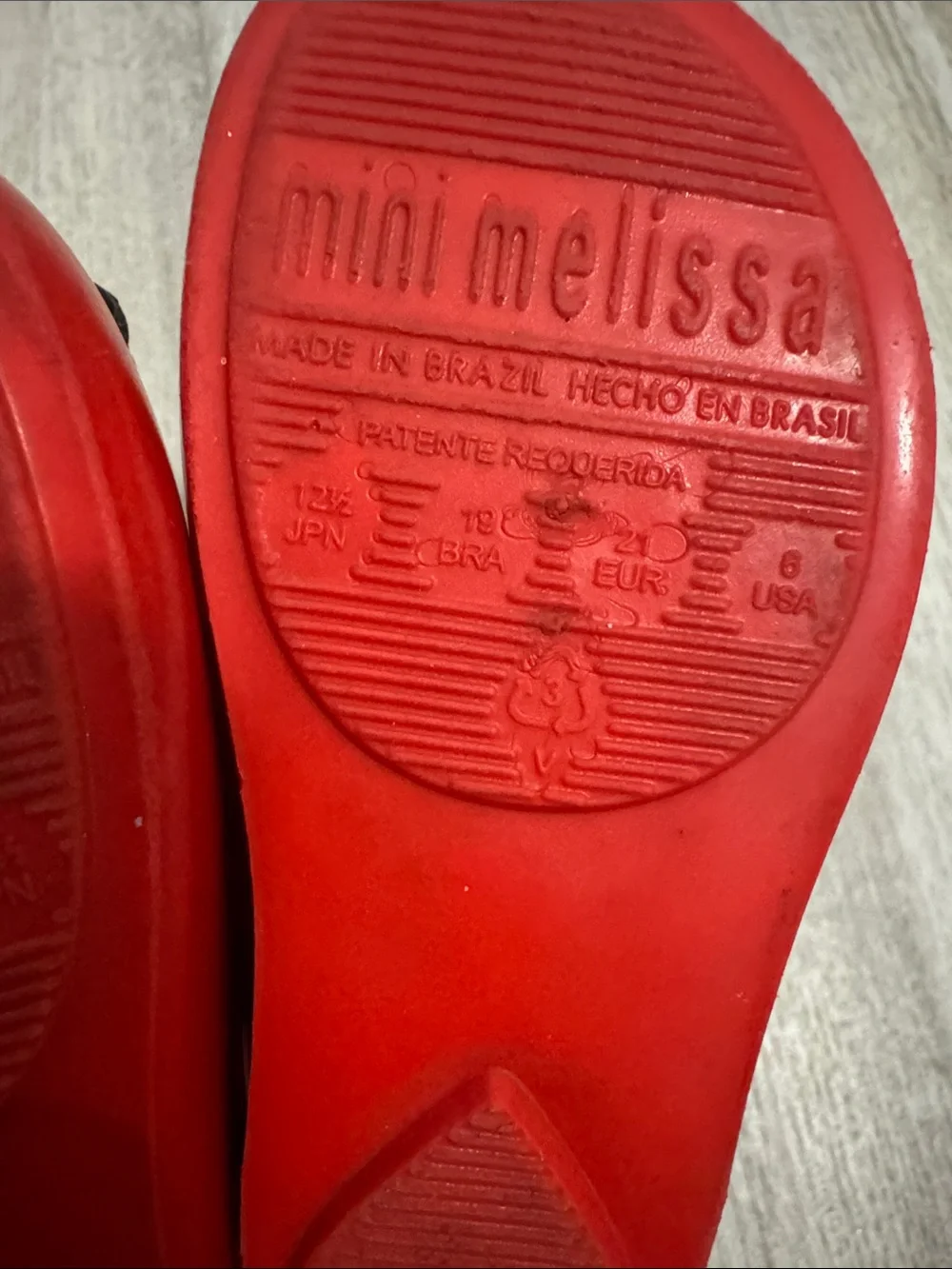 Mini Melissa Red Minnie & Mickey Mary Jane Jelly Shoes